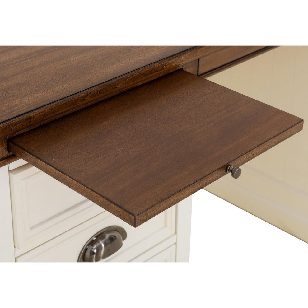 58 in. Richland Double Pedestal Desk, Home Office Computer Desk Work S