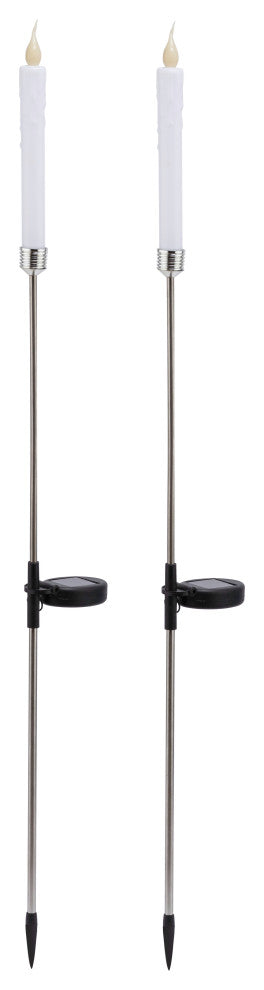 Solar White Candle Stake - Set of 2