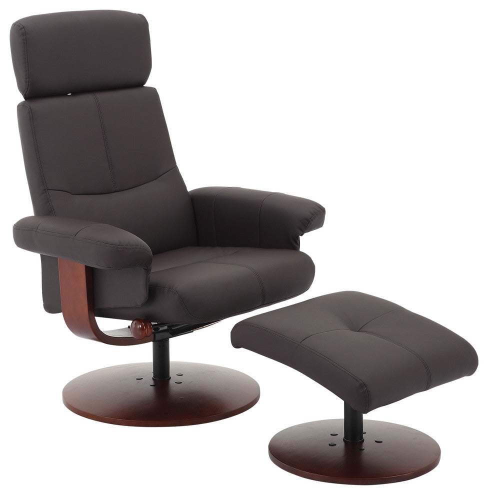 Roma Recliner in Brown Polyurethane by "Comfort Chair" Collection, Brown