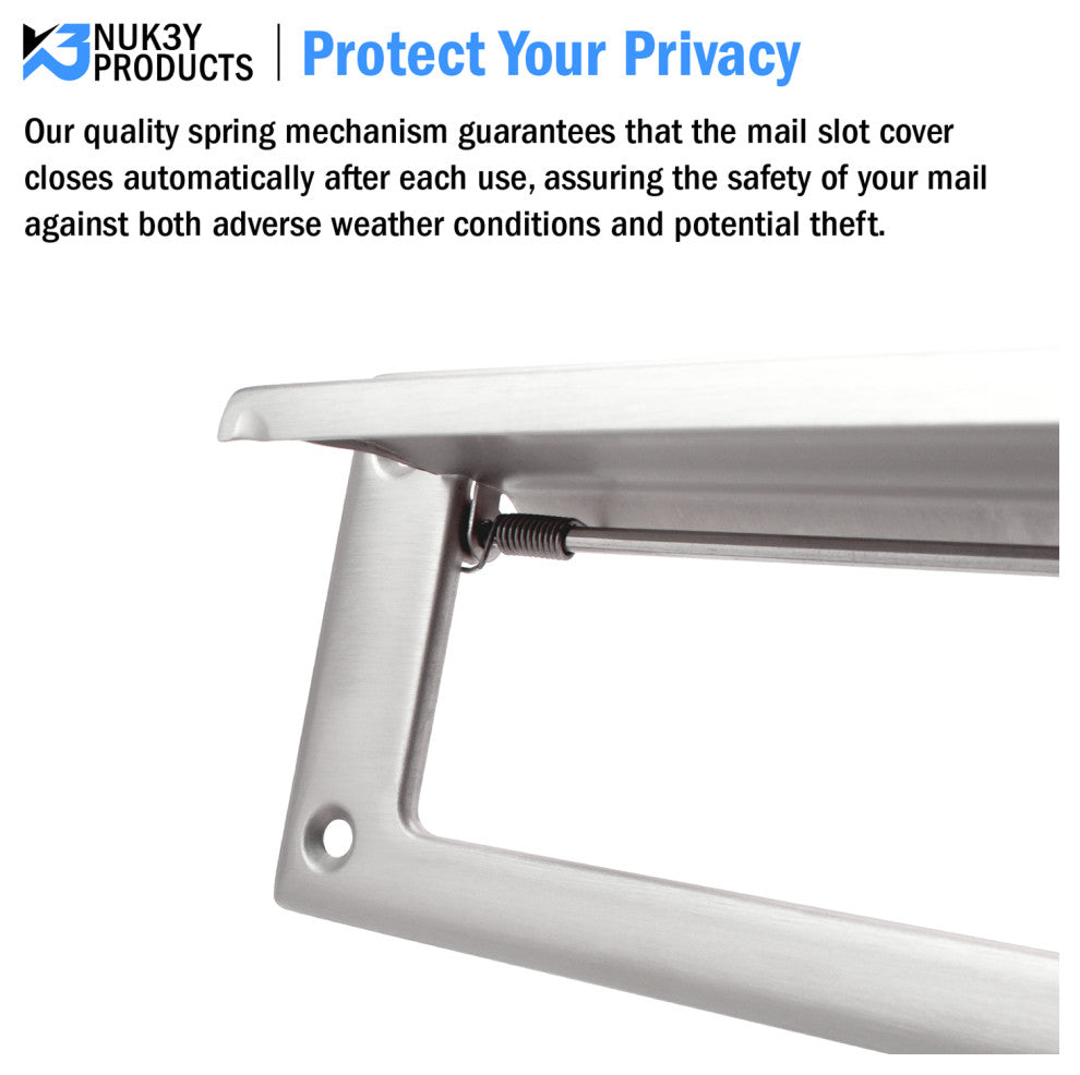 Nuk3y Solid Brass Mail Slot with Sleeve 13" x 3.625", Matte Black, Matte Black