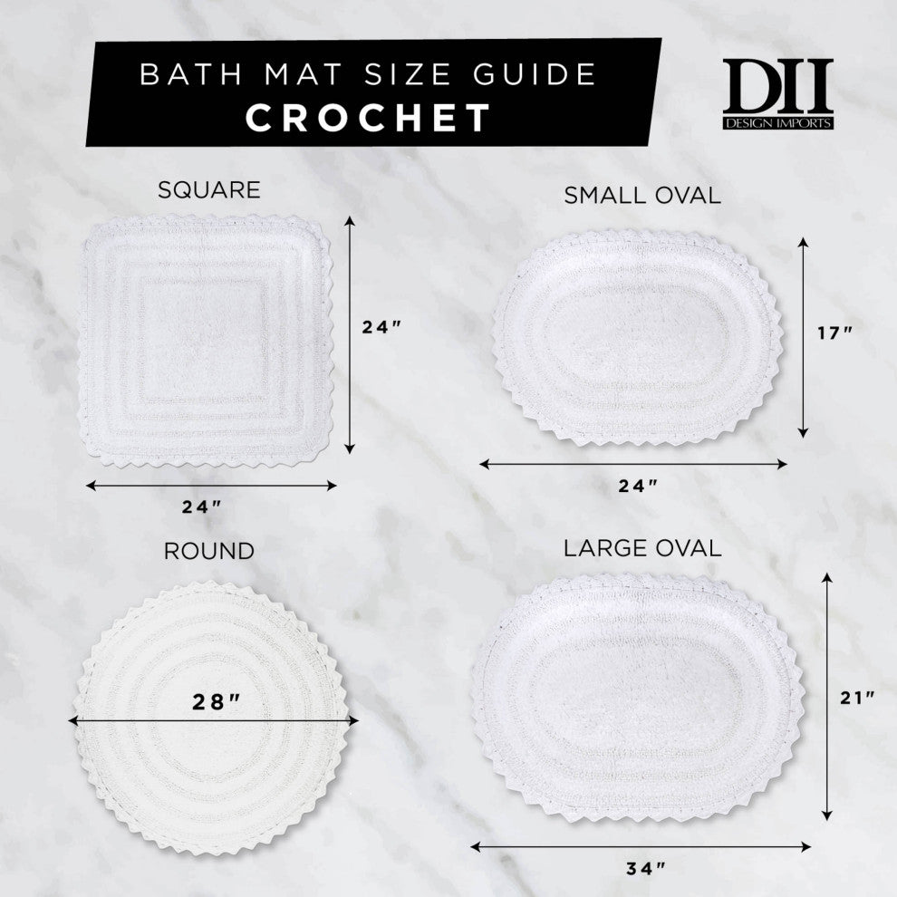 DII Mauve Round Crochet Bath Mat