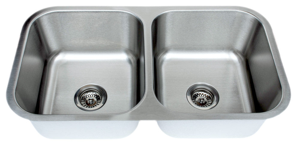 Wells Sinkware Equal Double Bowl Sink, 16 Gauge, Sink Only