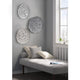 Madison Park Rossi Textured Feather 3-piece Metal Disc Wall Decor Set, Grey