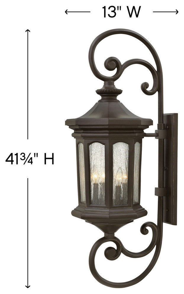 Hinkley Raley Extra Large Wall Mount Lantern, Oil Rubbed Bronze