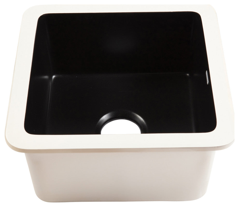 Eden Matte Black Fireclay 18" Single Bowl Undermount Kitchen Sink