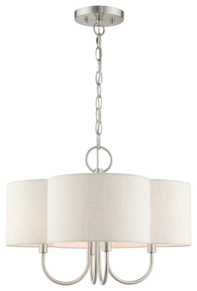 Brushed Nickel French Country, Floral, Transitional, Chandelier