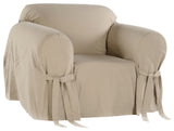 Classic Slipcovers Brushed Twill 1-Piece Chair Slipcover Solid Khaki
