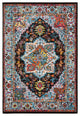 8" x 9" Black Decorative Medallion Area Rug