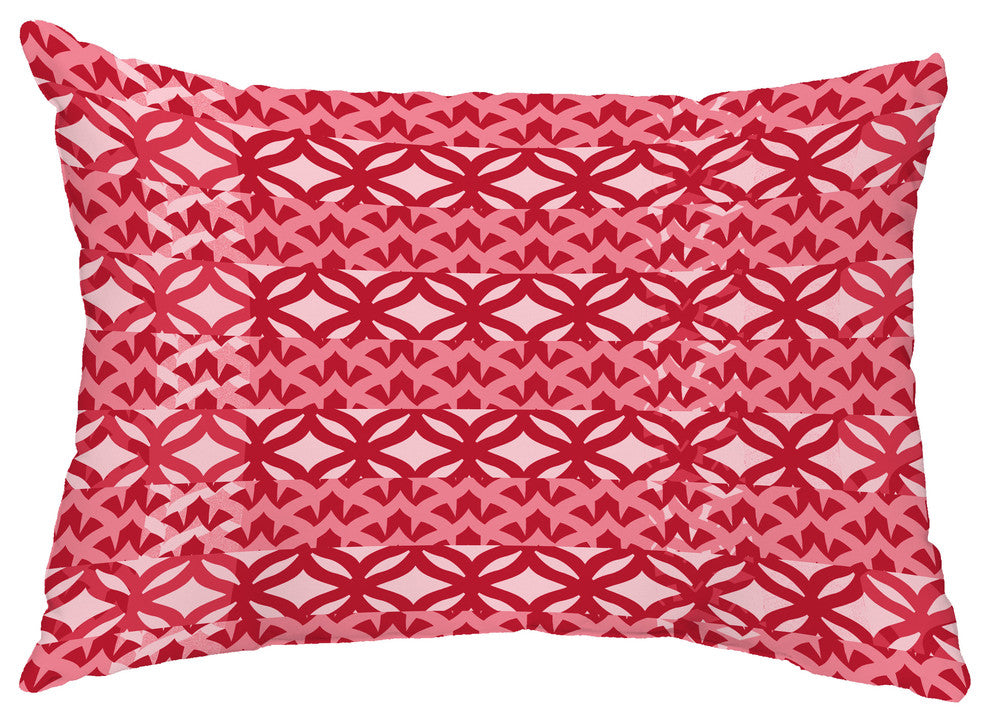 Greeko Simple 14"x20" Abstract Decorative Outdoor Pillow, Red