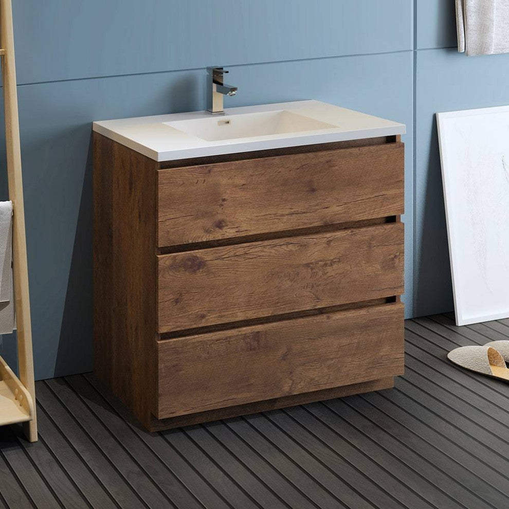 Fresca FCB9336RW-I Lazzaro 36" Rosewood Freestanding Cabinet With Sink