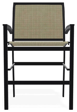 Bazza Sling Balcony Height Stackable Outdoor Stool, Elevation Stone/Black