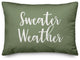 Sweater Weather Lumbar Pillow, Green, 14"x20"