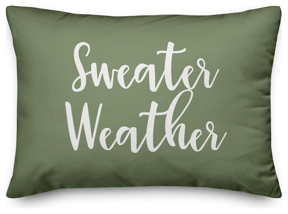 Sweater Weather Lumbar Pillow, Green, 14"x20"