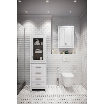 Madison 24" W x 33" H x 8" D Bath Storage Wall Cabinet, Pure White