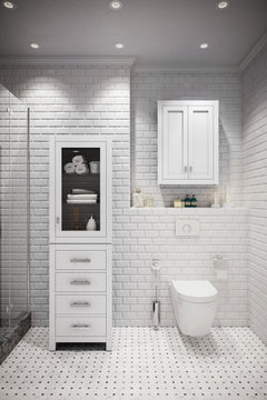 Madison 24" W x 33" H x 8" D Bath Storage Wall Cabinet, Pure White