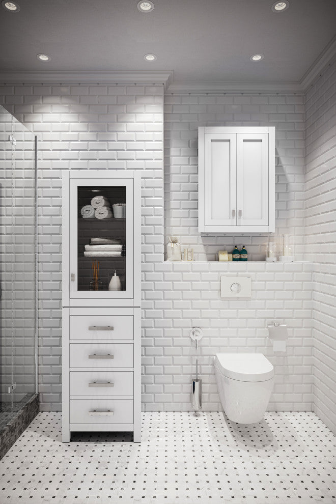 Madison 24" W x 33" H x 8" D Bath Storage Wall Cabinet, Pure White