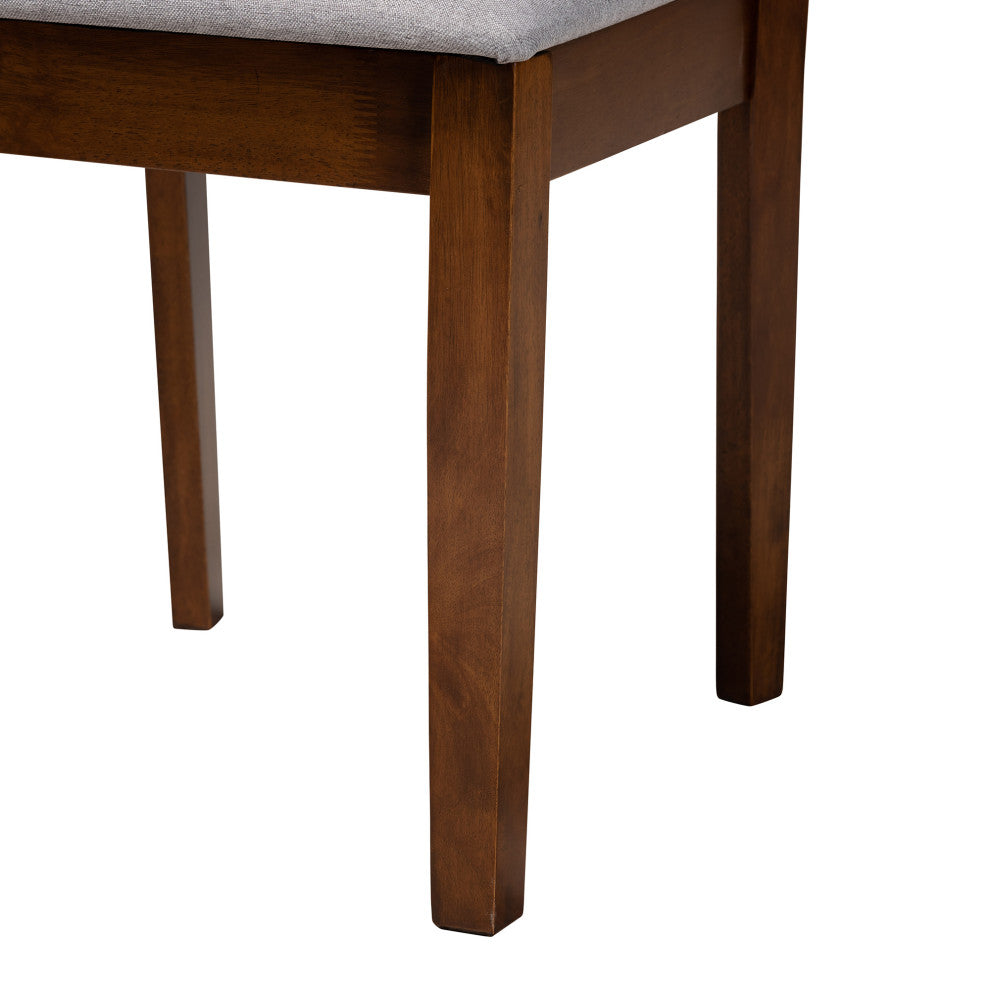Aletta Modern Collection, Gray/Walnut Brown, 7-Piece Dining Set