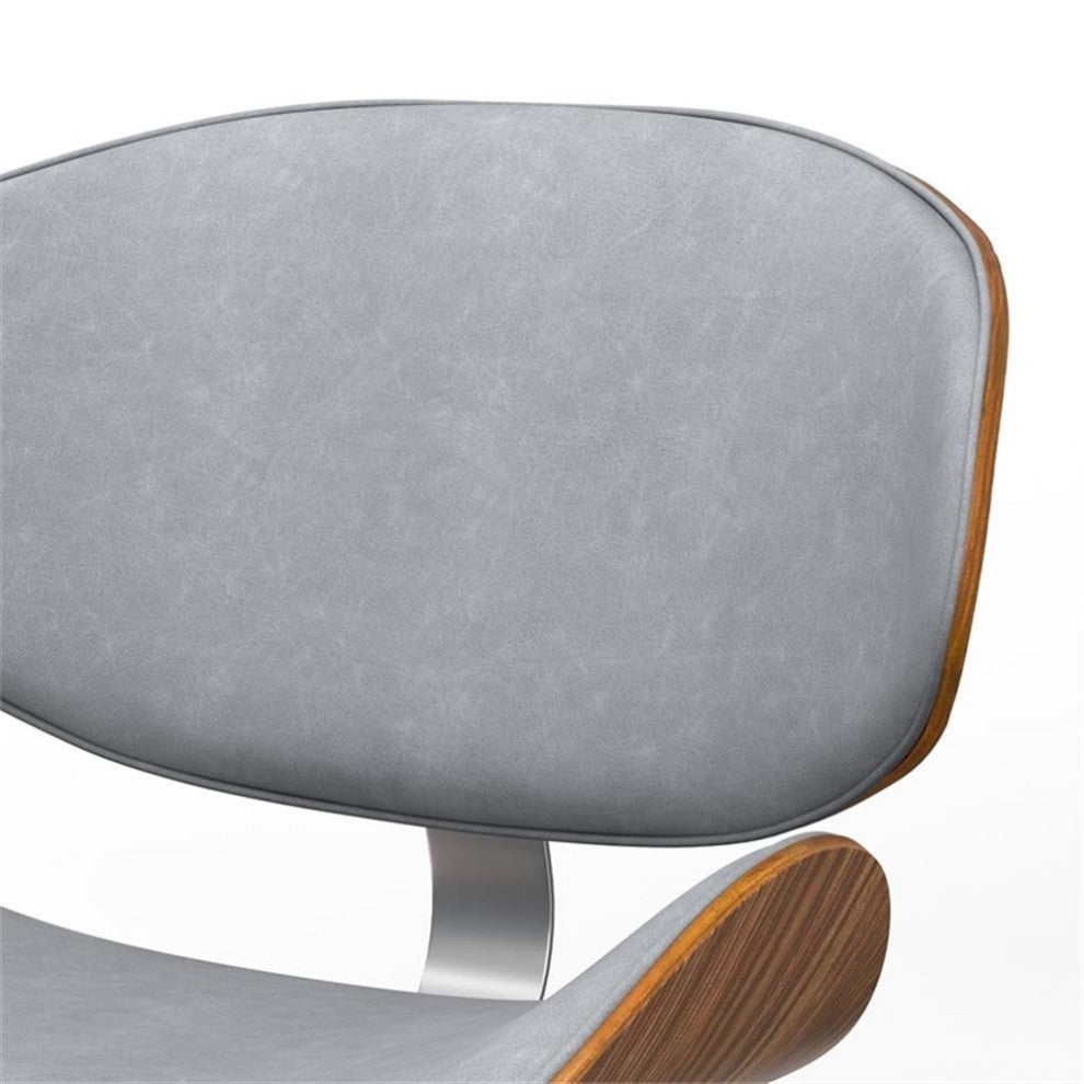 Pemberly Row 29.3" Modern Wood & Fabric Dining Chair in Stone Gray