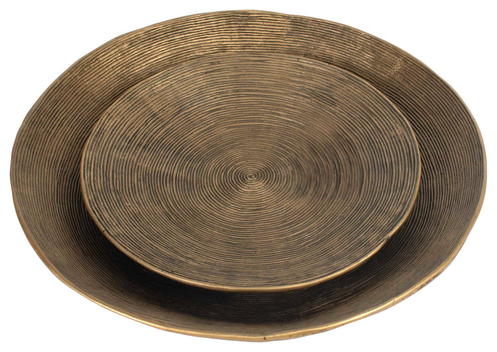 Uttermost Stratum Round Brass Bowls Set of 2