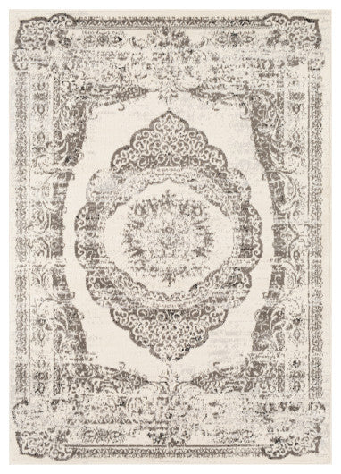 Surya Pisa PSS-2302 7'10"x10' Rug, Medium Gray/Ivory/Light Gray/Black