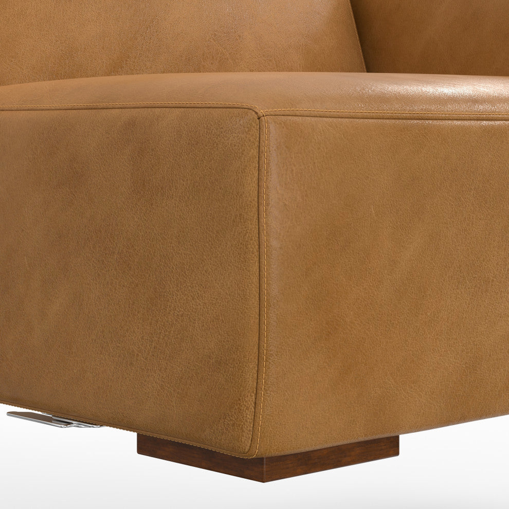 Rex Right-Arm Sofa Module in Genuine Leather