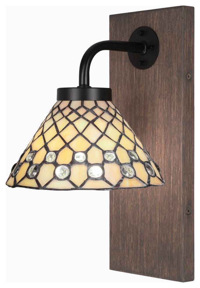 Oxbridge Wall Sconce, Matte Black & Painted Distressed Metal, 7" Starlight Art