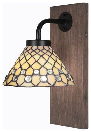 Oxbridge Wall Sconce, Matte Black & Painted Distressed Metal, 7" Starlight Art