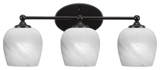 Capri 3-Light Bath Bar, Matte Black/White Marble