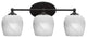 Capri 3-Light Bath Bar, Matte Black/White Marble