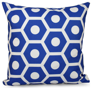 Geometric Decorative Outdoor Pillow, Dazzling Blue, 20"x20"
