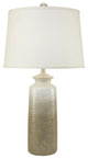 Tall Slender Gray Fade Pottery Table Lamp