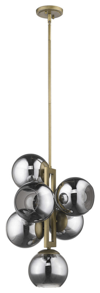 Lunette 6-Light Aged Brass Pendant