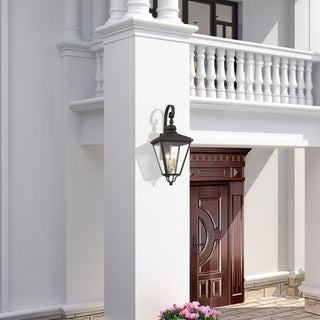 4 Light Bronze Outdoor Extra Large Wall Lantern, Antique Brass