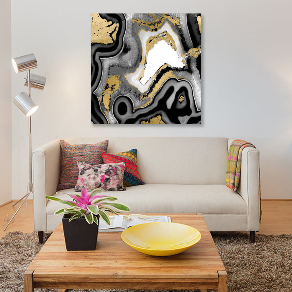 "Agate Noir I" by Danielle Carson, Canvas Print, 18"x18"
