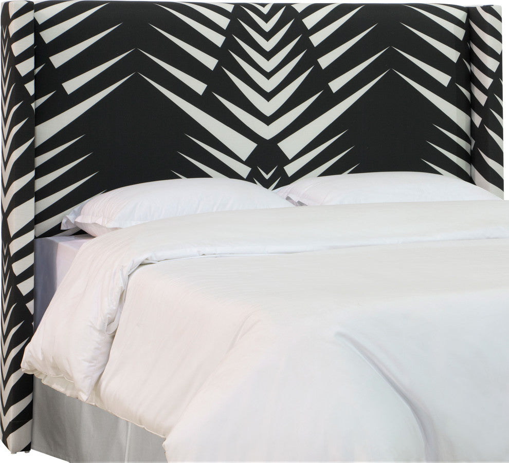 Remington Wingback Headboard, Geo Skin Black White, King