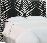 Remington Wingback Headboard, Geo Skin Black White, King