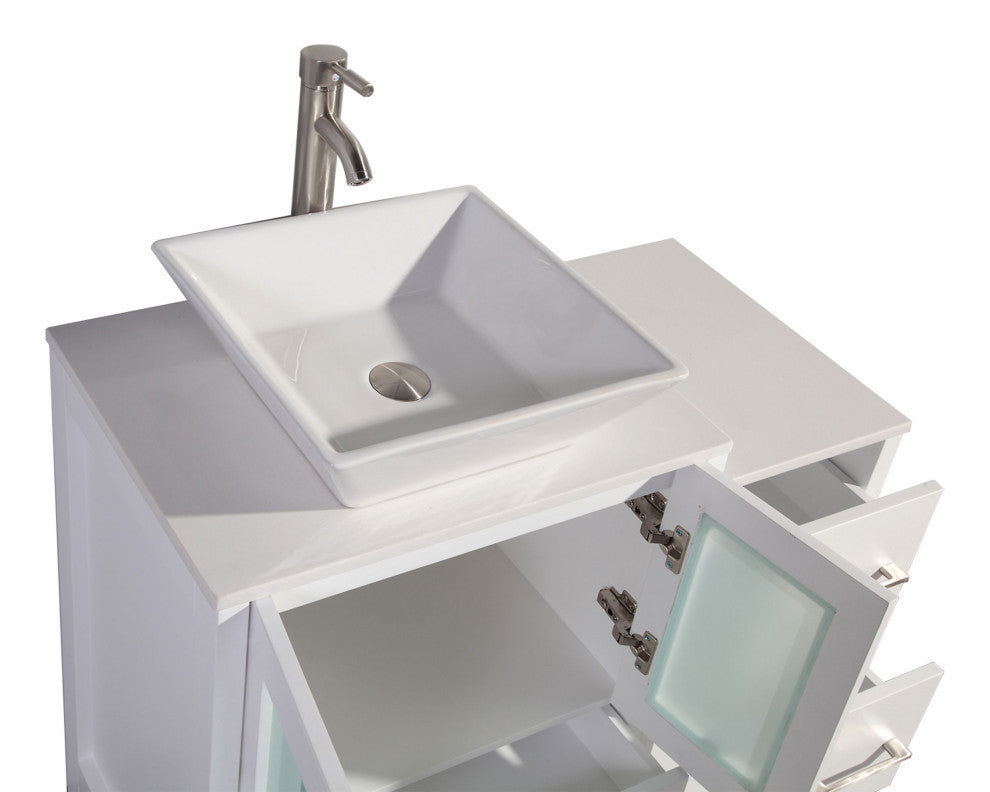 Vanity Art Bathroom Vanity Set With Sink, White, 36", Standard Mirror