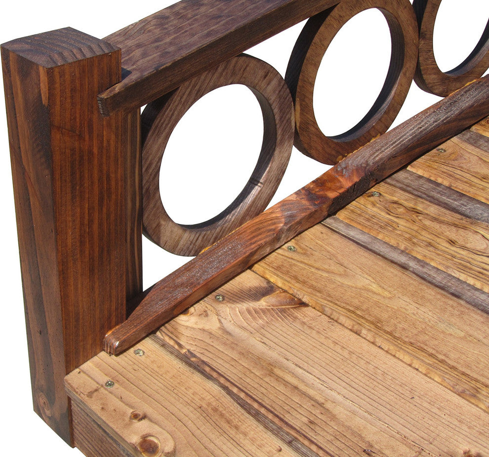 SamsGazebos Rose Garden Bridge With French Ring Railings 8-foot