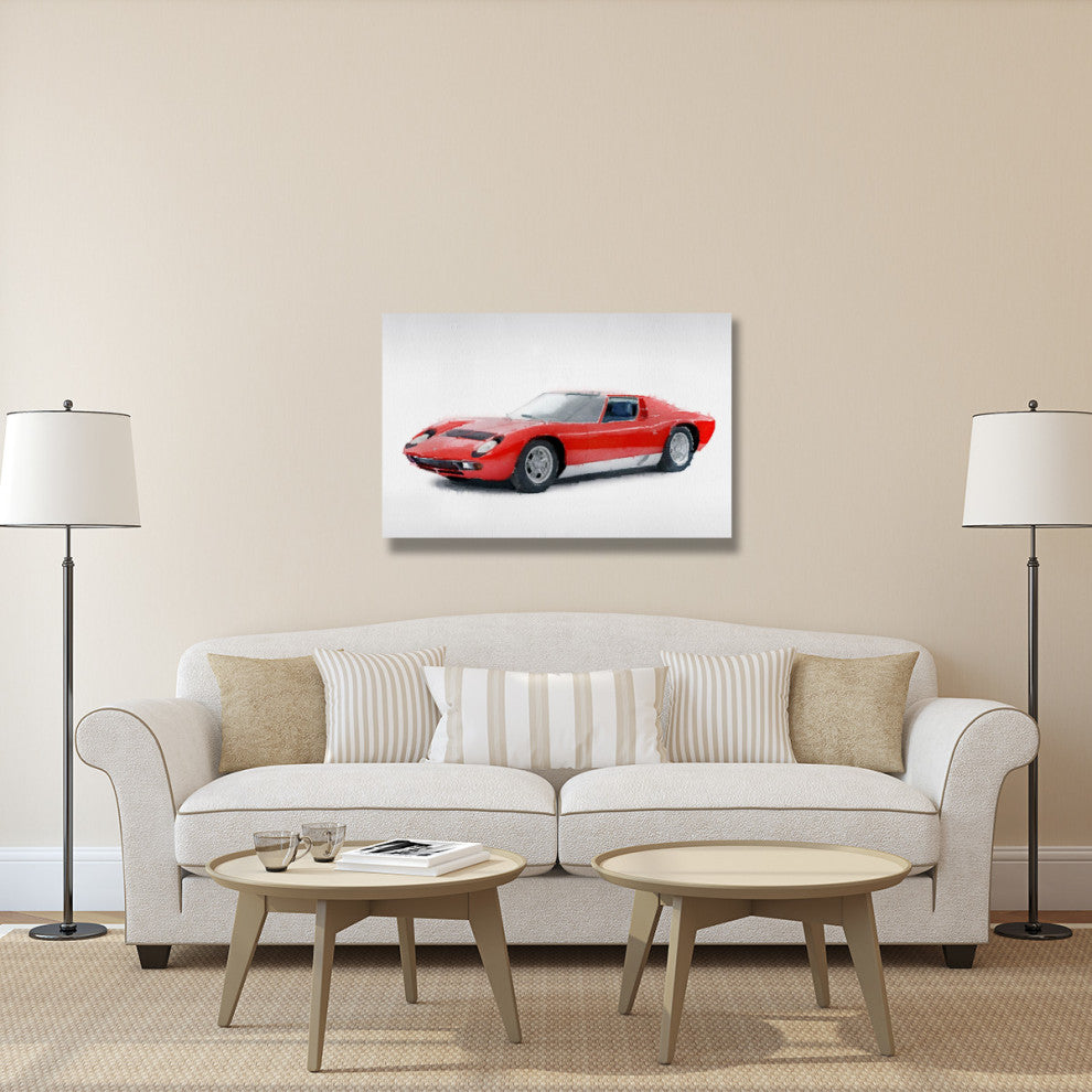 "1969 Lamborghini Miura P400 S Watercolor" Fine Art Print