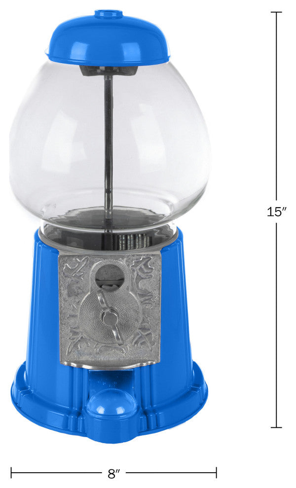 Mini Gumball Machine Vintage Candy Dispenser Glass Globe, Metal Base
