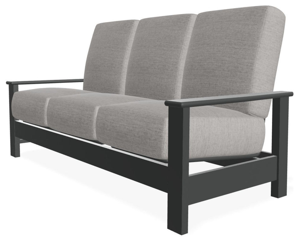 Leeward Deep Seat 3-Seat Outdoor Sofa, Graystone/Graphite