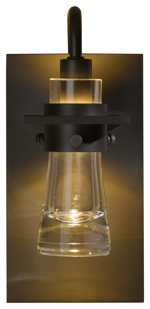 Erlenmeyer Sconce, Dark Smoke Finish, Clear Glass