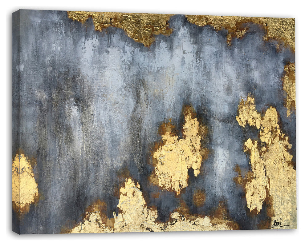 "Abstract Reflecting Lights " Hand Painted Canvas Art - Wrapped Canvas Painting