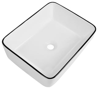 19"X15" Ceramic Rectangular Bathroom Vessel Sink Above Counter Sink