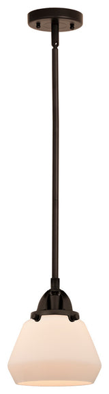 Fulton Mini Pendant, Oil Rubbed Bronze, Matte White, Matte White