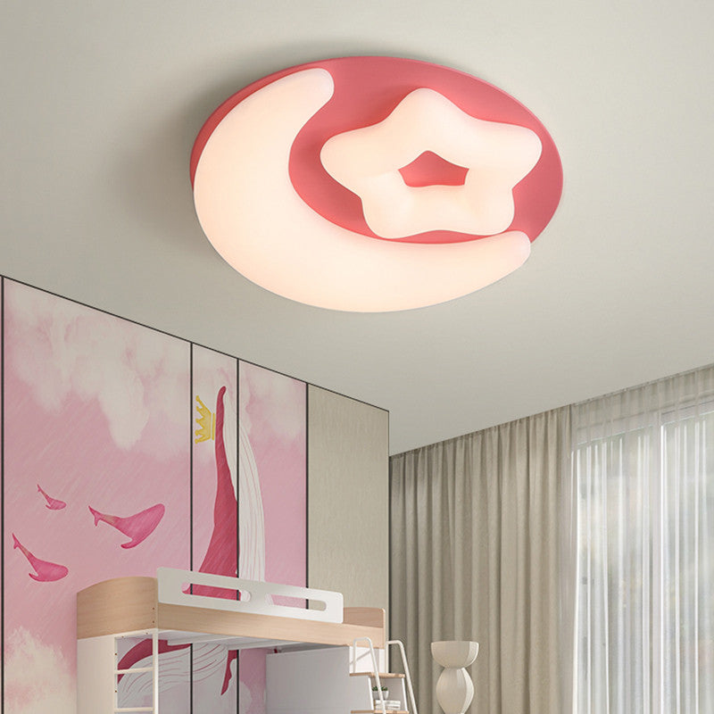 Stavelot | Moon LED Ceiling Lamp For Kids Room, Pink