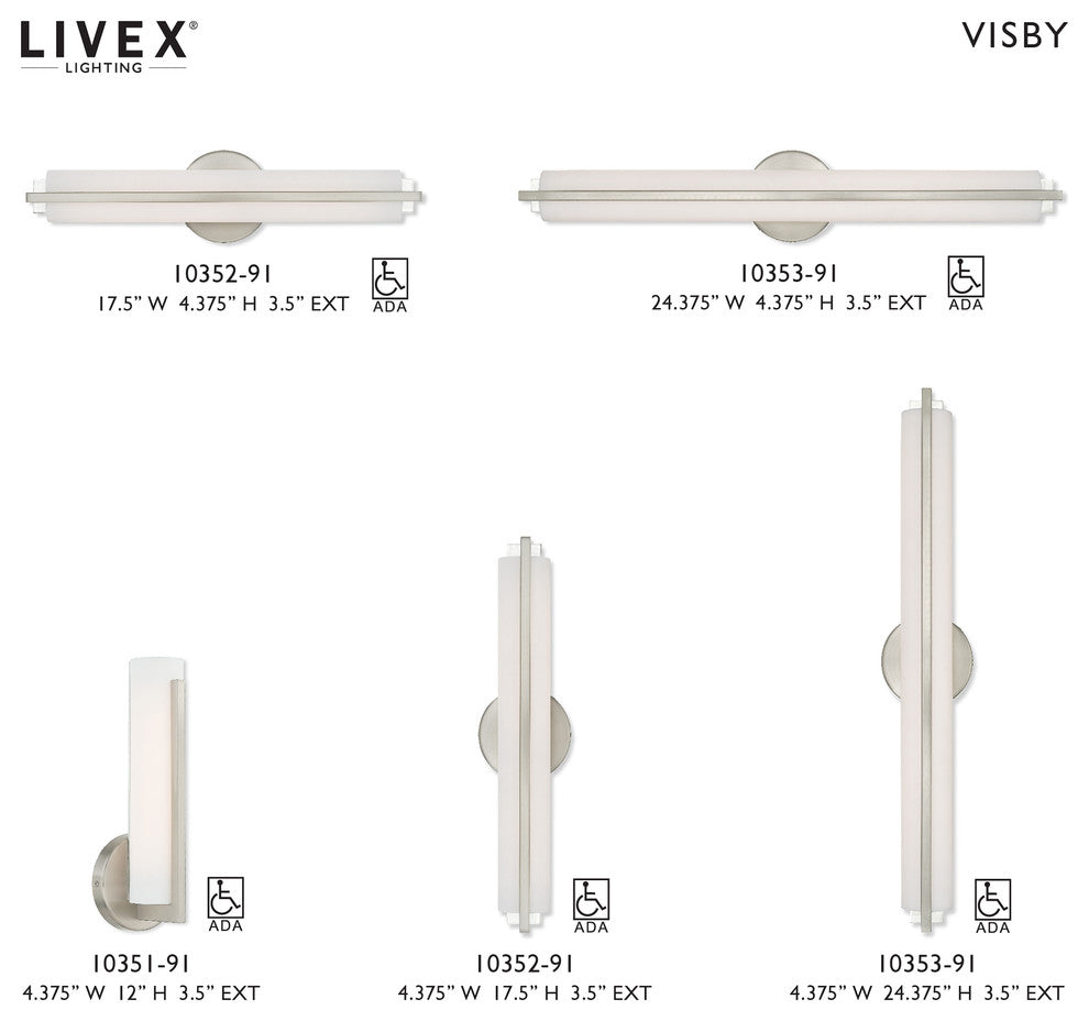 Livex Lighting Brushed Nickel LED Light ADA Wall Sconce
