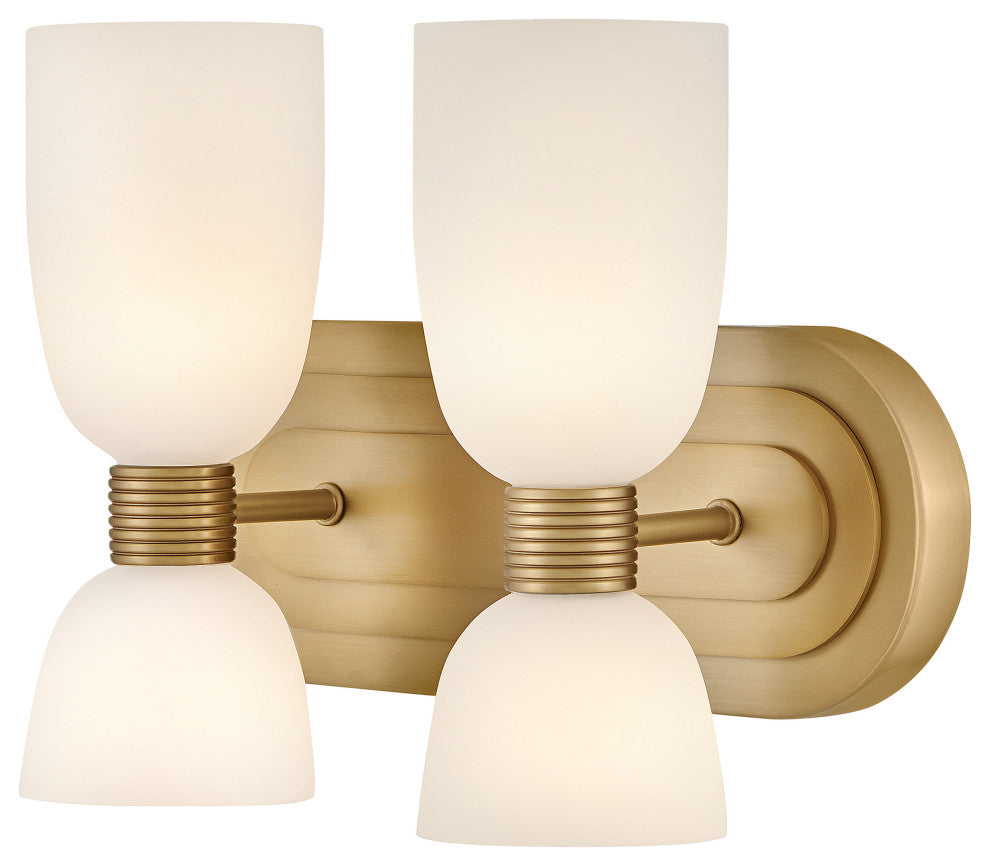 Hinkley Tallulah Small Two Light Vanity, Lacquered Brass