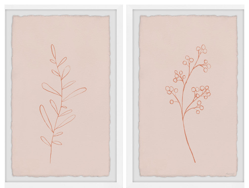 Round Leaves Diptych, 2-Piece Set, 20x30 Panels