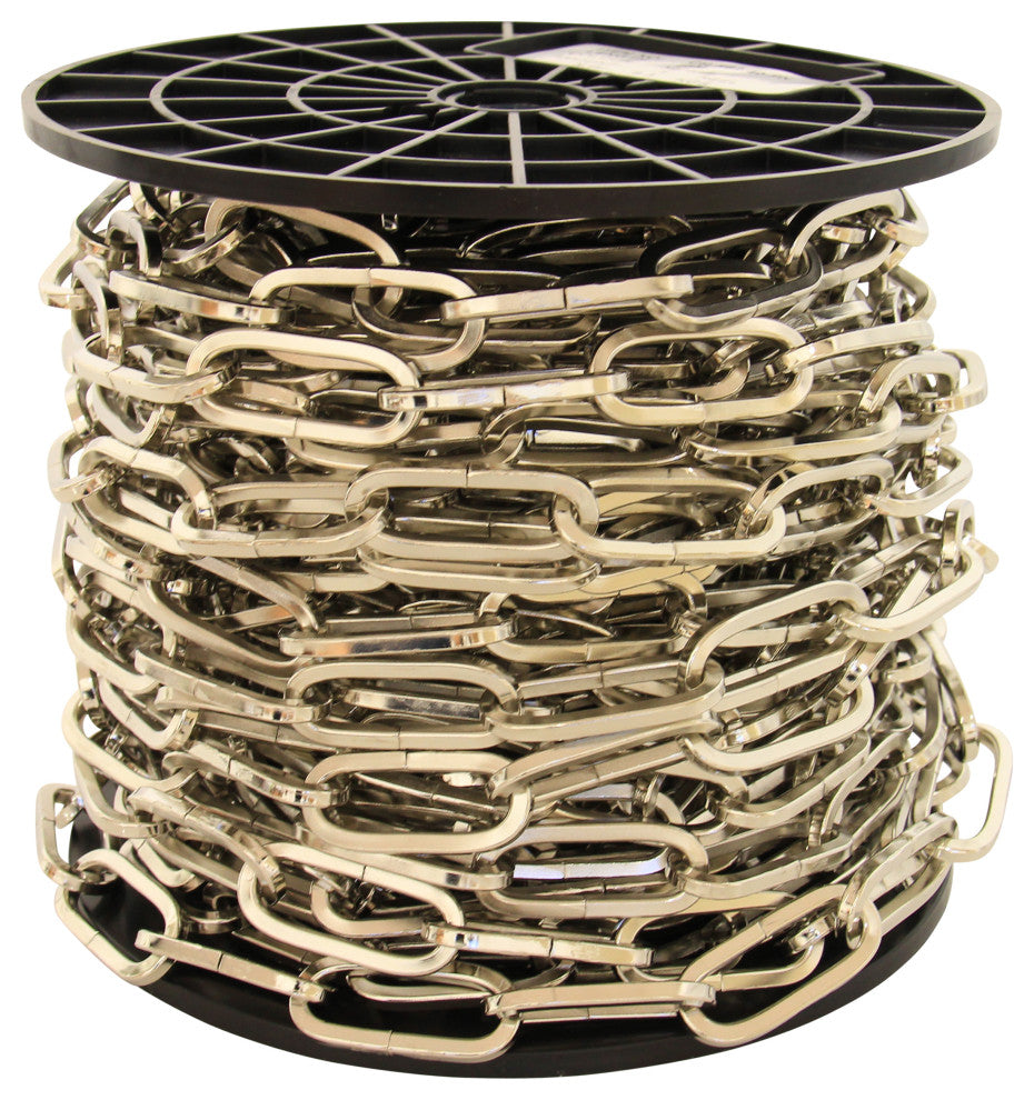 RCH Hardware Steel Standard Link Chandelier Chain, 82 Reel, Polished Nickel, U45
